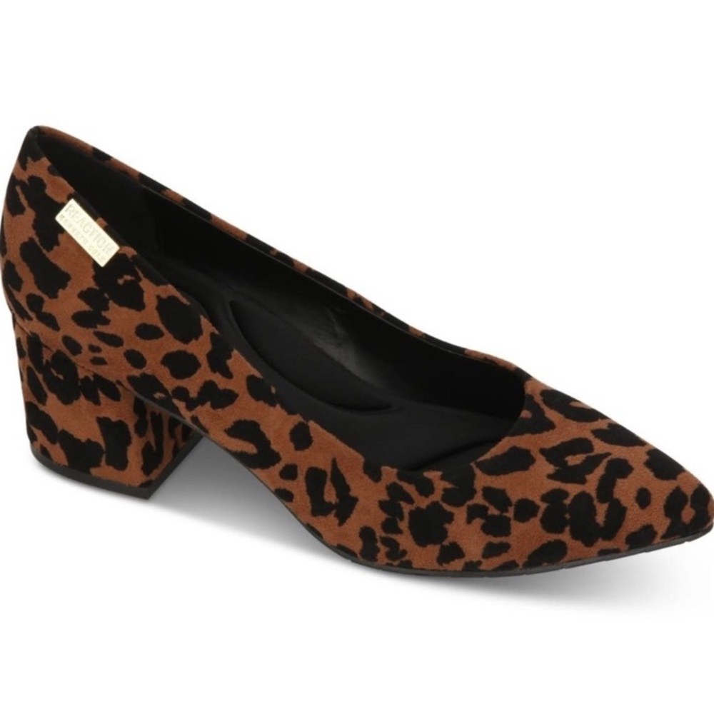 NEW Kenneth Cole Animal Print Block Heels Pumps Women’s Size 8 Ortholite NWOB